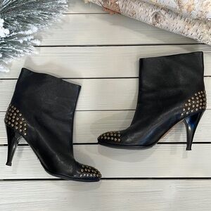 See By Chloe Leather Gold Studded Ankle Boots